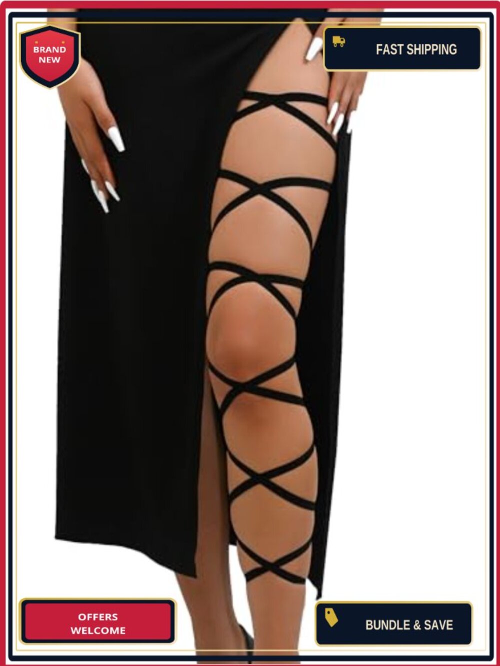 2 PCS Elastic Thigh Leg Wraps Rave Festival Cosplay Costume Accessories